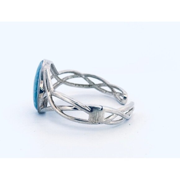 Vintage WK Whitney Kelly Sterling Silver Mosaic Opal Cuff Bracelet 925, 26.8g - Picture 4 of 9